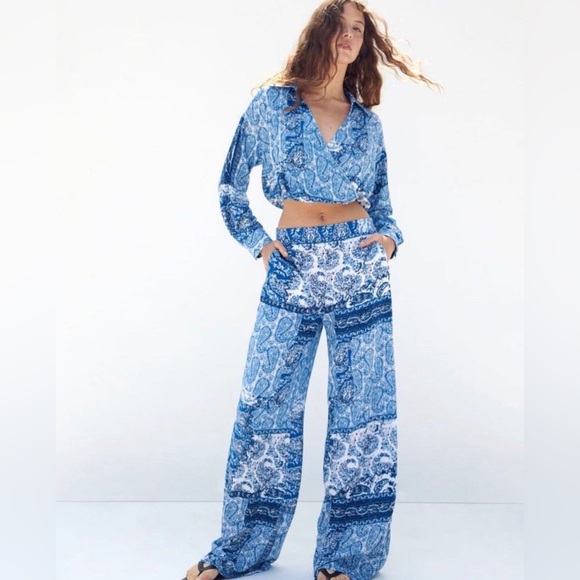Zara blue printed matching set - Picture 7 of 9